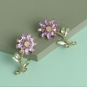 Floral Full Diamond Wild Earrings